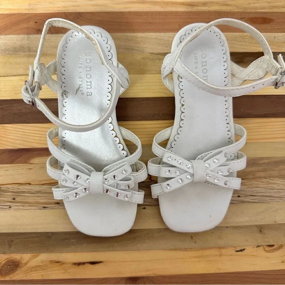 Sonoma white little girl shoes size 9